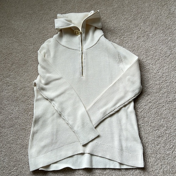 Michael Kors Half-zip Sweater in White Size Medium - Picture 3 of 5